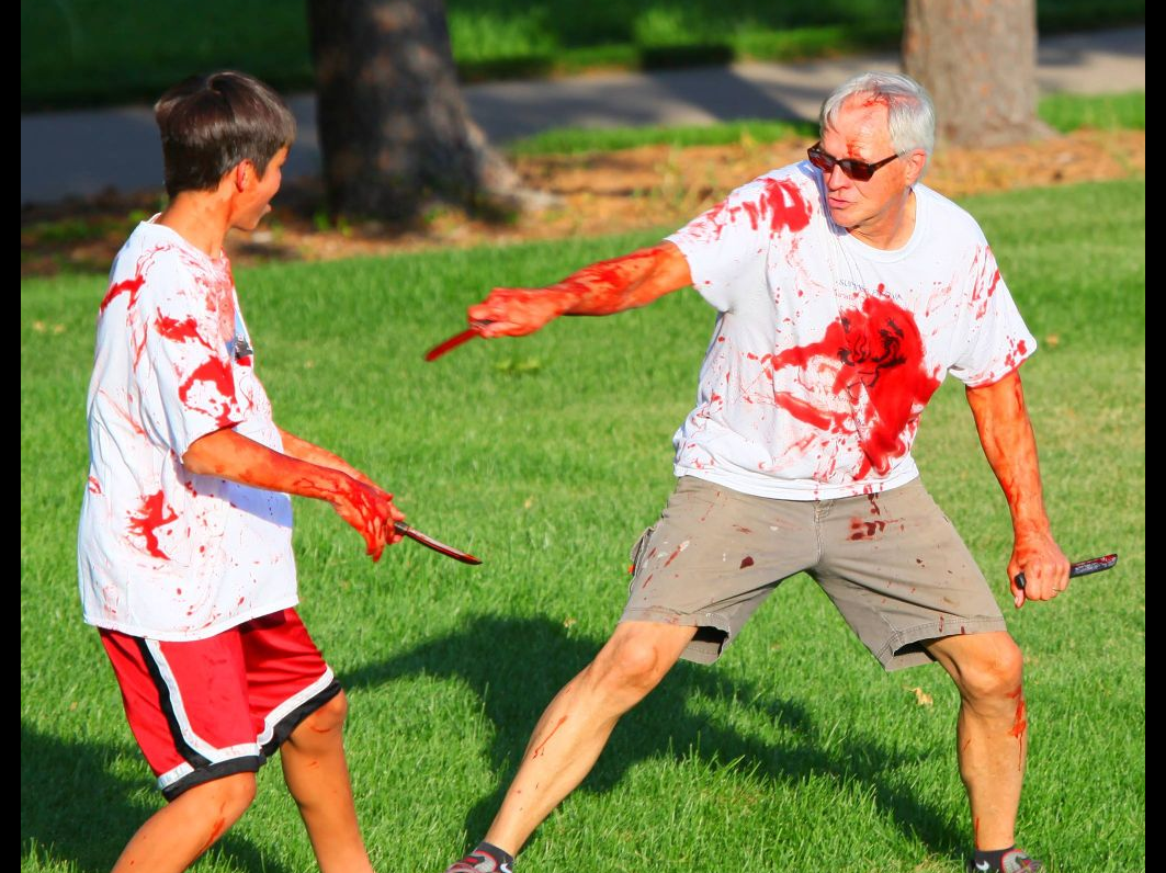 Don't worry, it's fake blood.